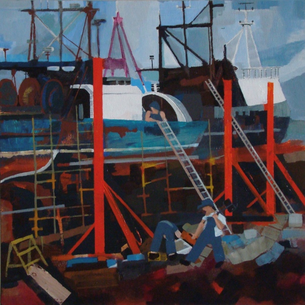 'Boat Repairs Arbroath' by artist Judith Appleby